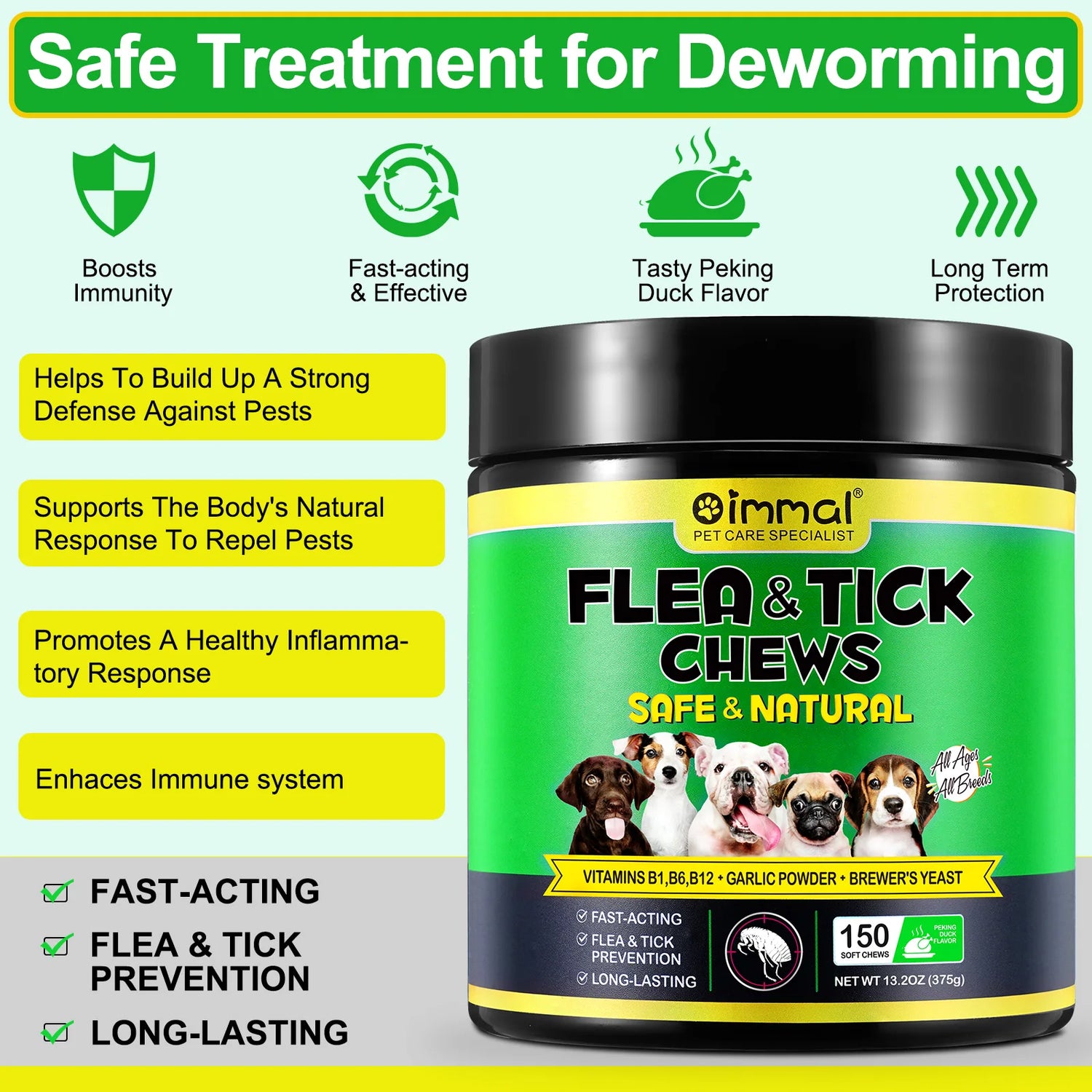 Flea and Tick Chewable Peking Duck Flavor Supplement